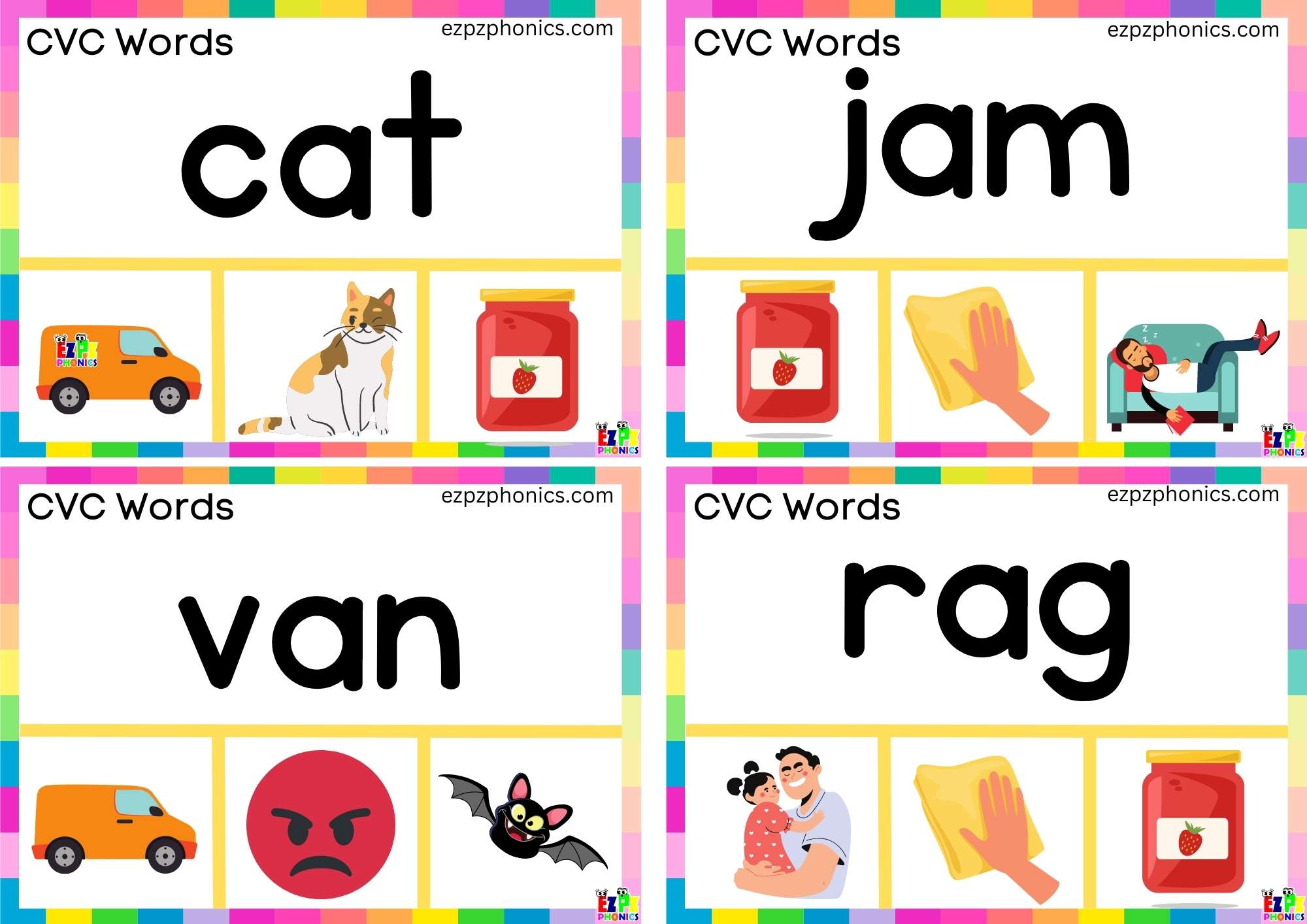 Short a Vowel CVC words Read the word and clip the image 1